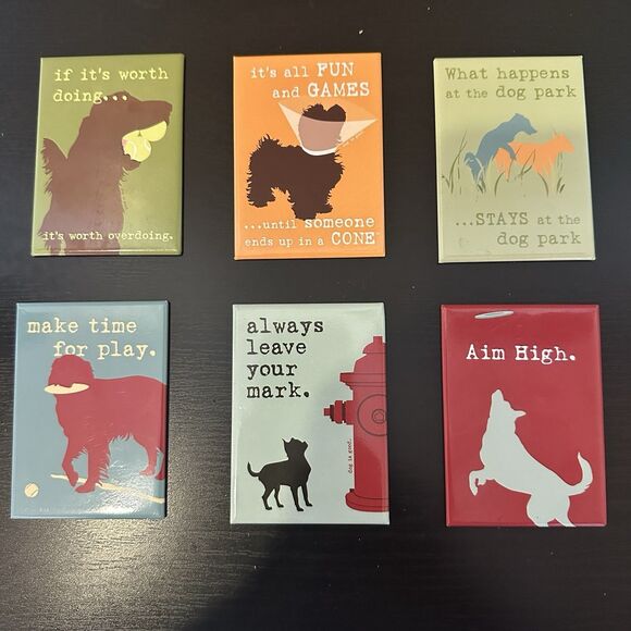 Dog Is Good Set Of 6 Magnets /What Happens At The Dog Park Stays At The Dog Park - Picture 1 of 7